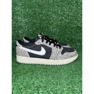 Nike Womens Size 7 Air Jordan 1 Retro Low OG Black Cement Basketball Shoes